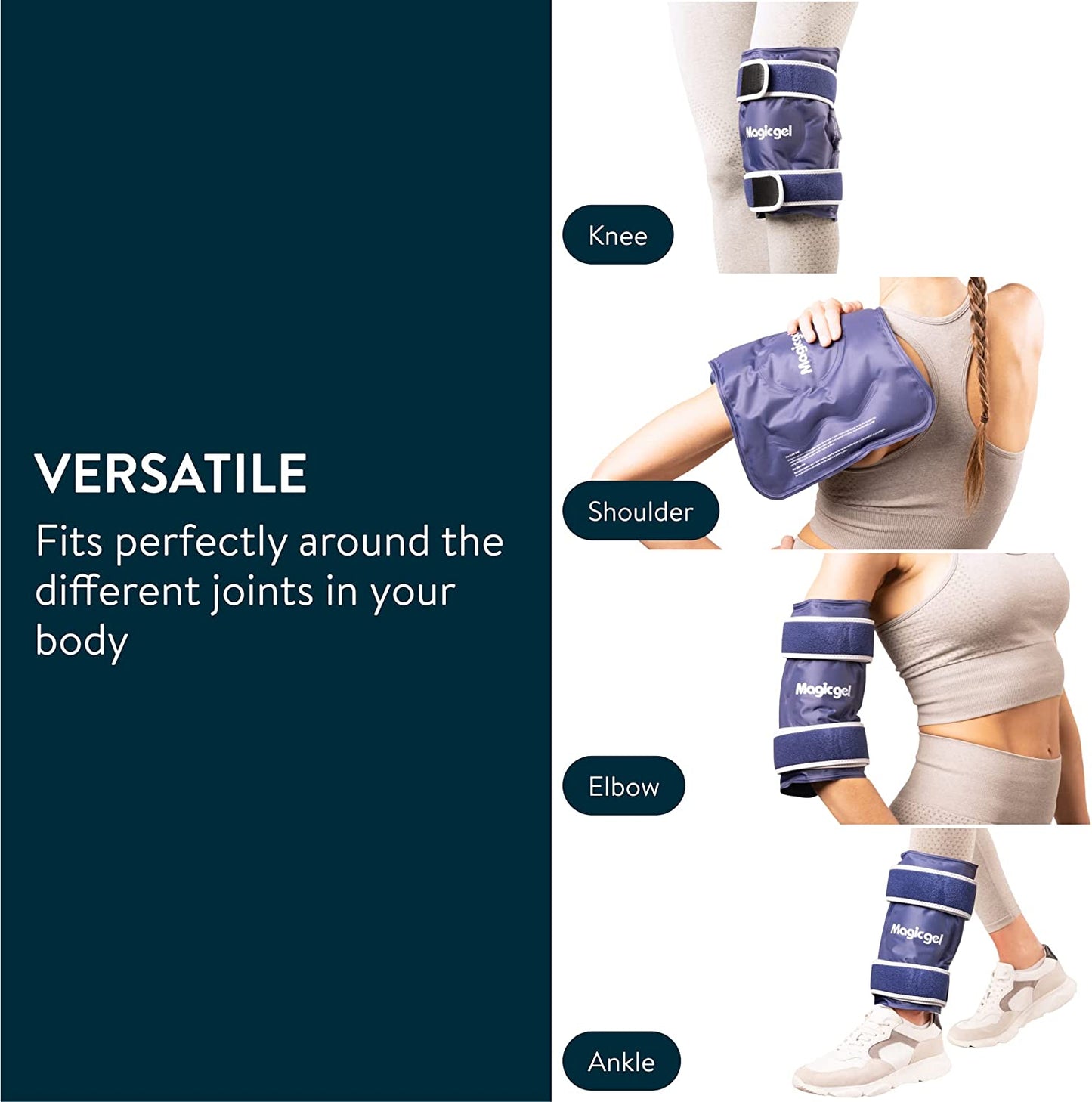 Elbow Ice Pack Wrap - Reusable and Adjustable Arm Sleeve for Cold Compression, Pitchers, Tennis Players, Baseball Players, Men, Women - Easy to Freeze - Blue