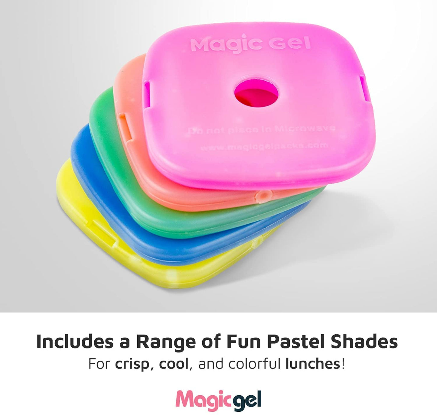 5 pc Colourful Lunch Box Ice Pack Coolers, Lightweight and Long-lasting
