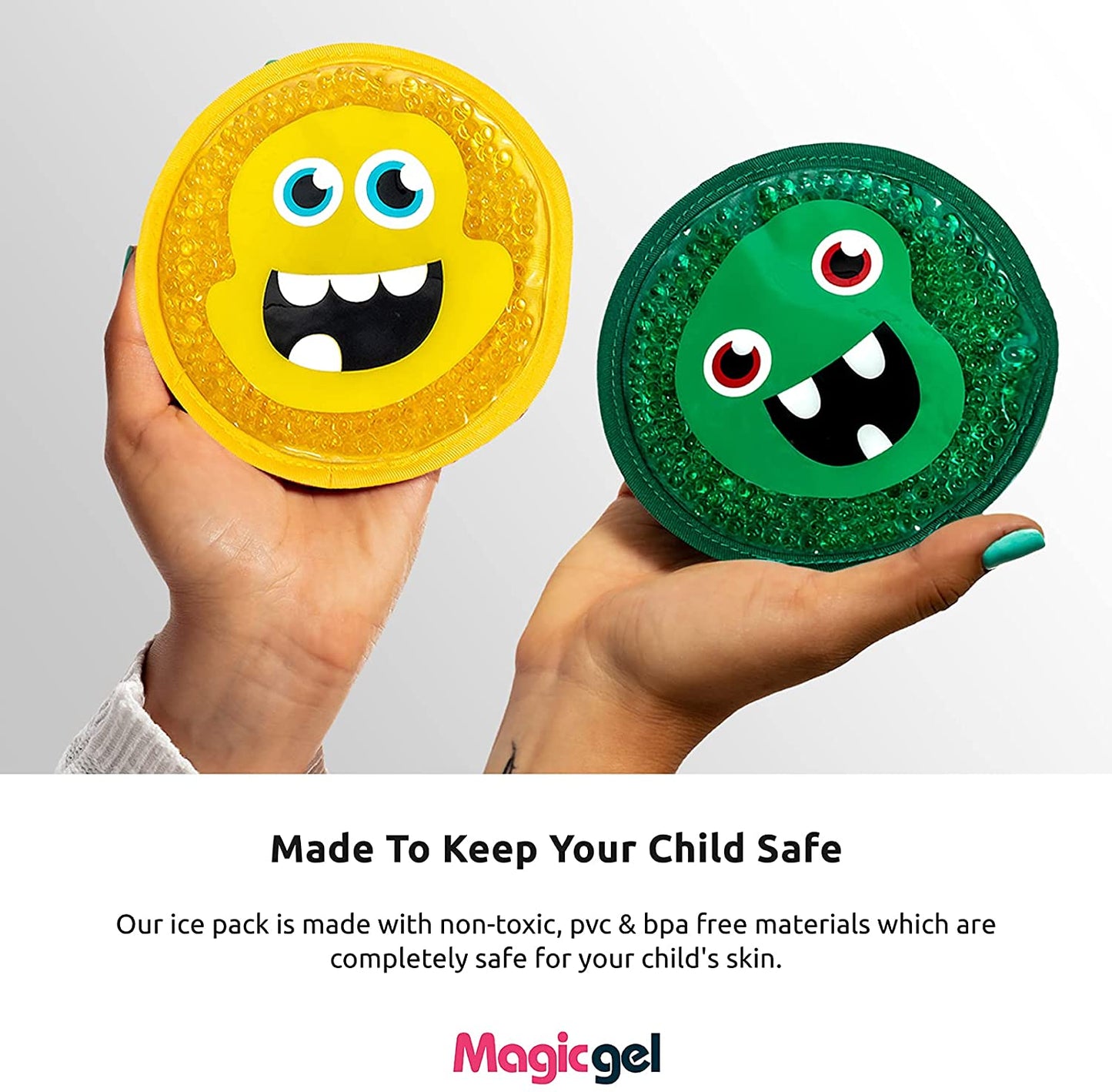 Children’s Ice Pack 4 Little Monsters to Hold Them by The Hand Say Bye Bye to Boo Boo’s!