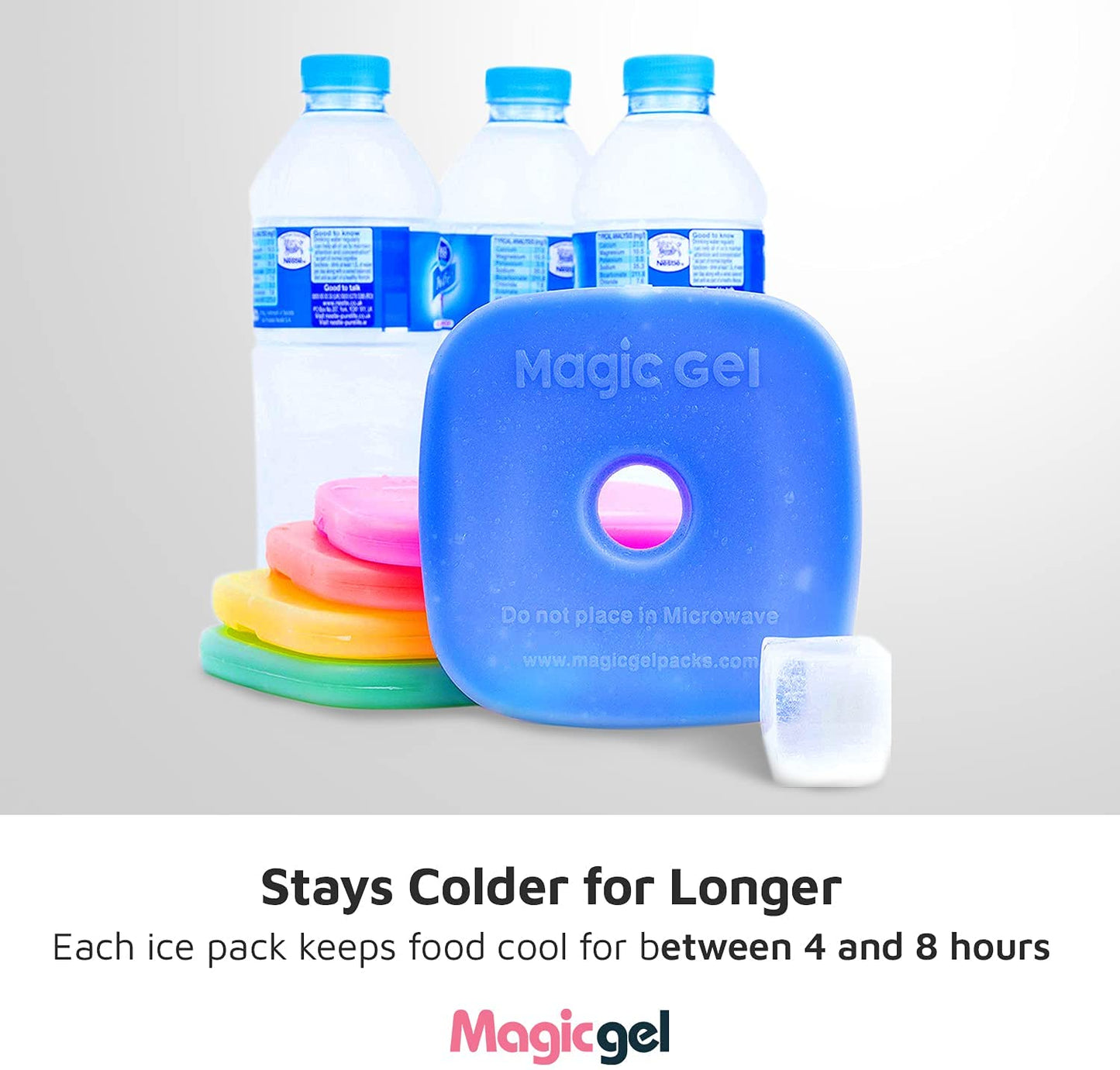 5 pc Colourful Lunch Box Ice Pack Coolers, Lightweight and Long-lasting