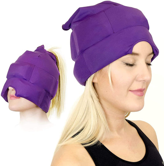 Luxury Headache and Migraine Relief Cap. Comfortable, Drug Free Pain Relief.