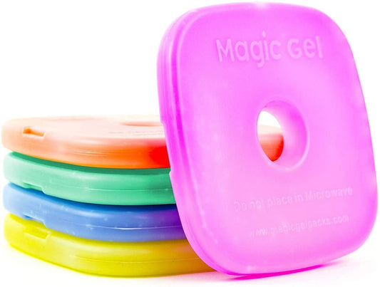 5 pc Colourful Lunch Box Ice Pack Coolers, Lightweight and Long-lasting
